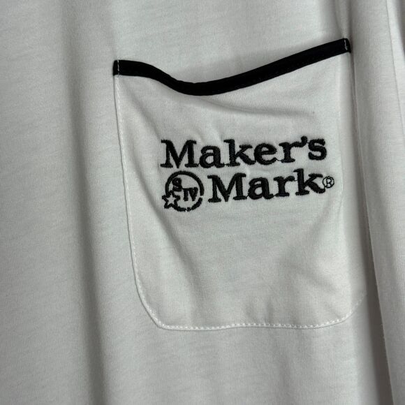 Maker's Mark Men's T-Shirt XL White Front Pocket Basics Casual - Picture 7 of 9